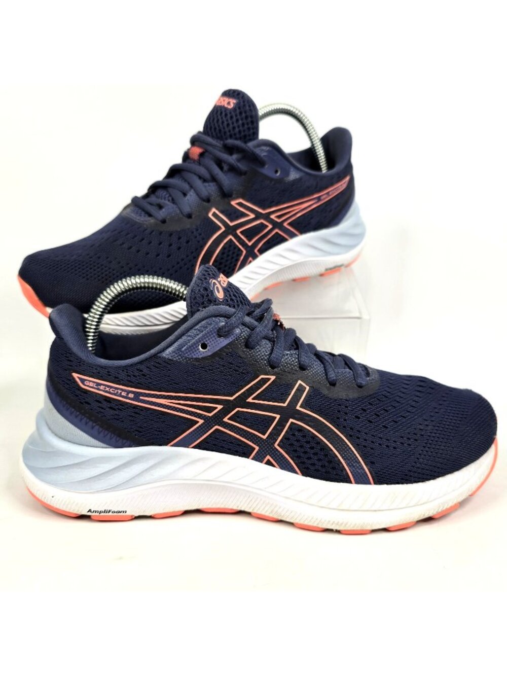 ASICS Gel-Excite 8 Navy/Orange Running Shoes Sneakers Women's Size 7 Wide